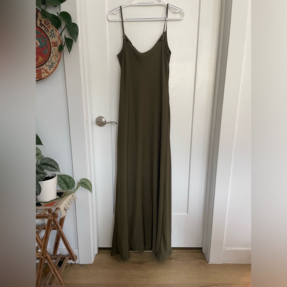 Banana Republic satin slip midi dress